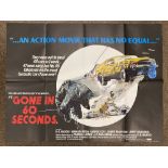 Gone In 60 Seconds British Quad film poster, folded.