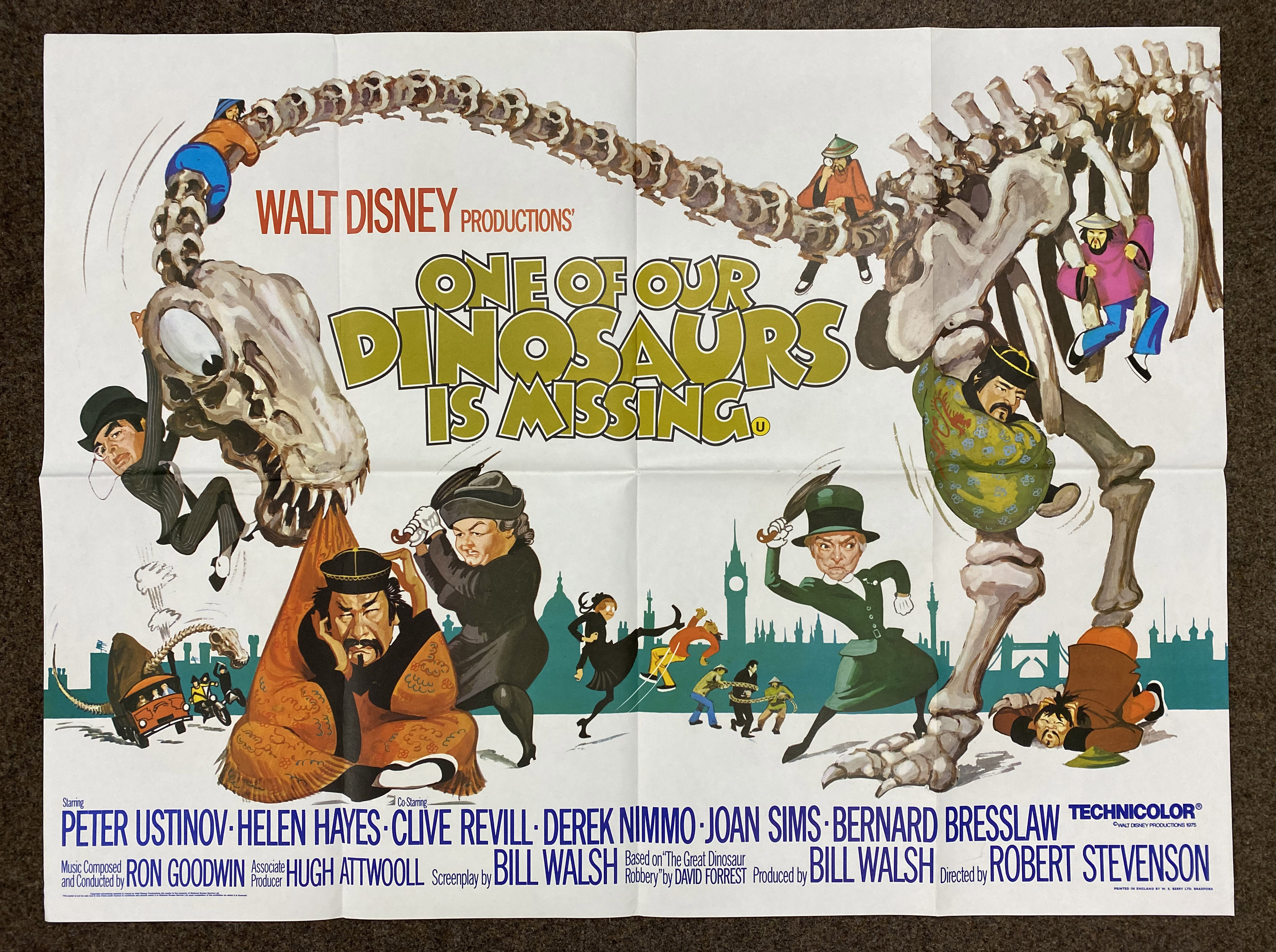 Walt Disney Productions One Of Our Dinosaurs Is Missing British Quad film poster, folded.