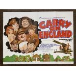 Carry On England British Quad film poster, folded.