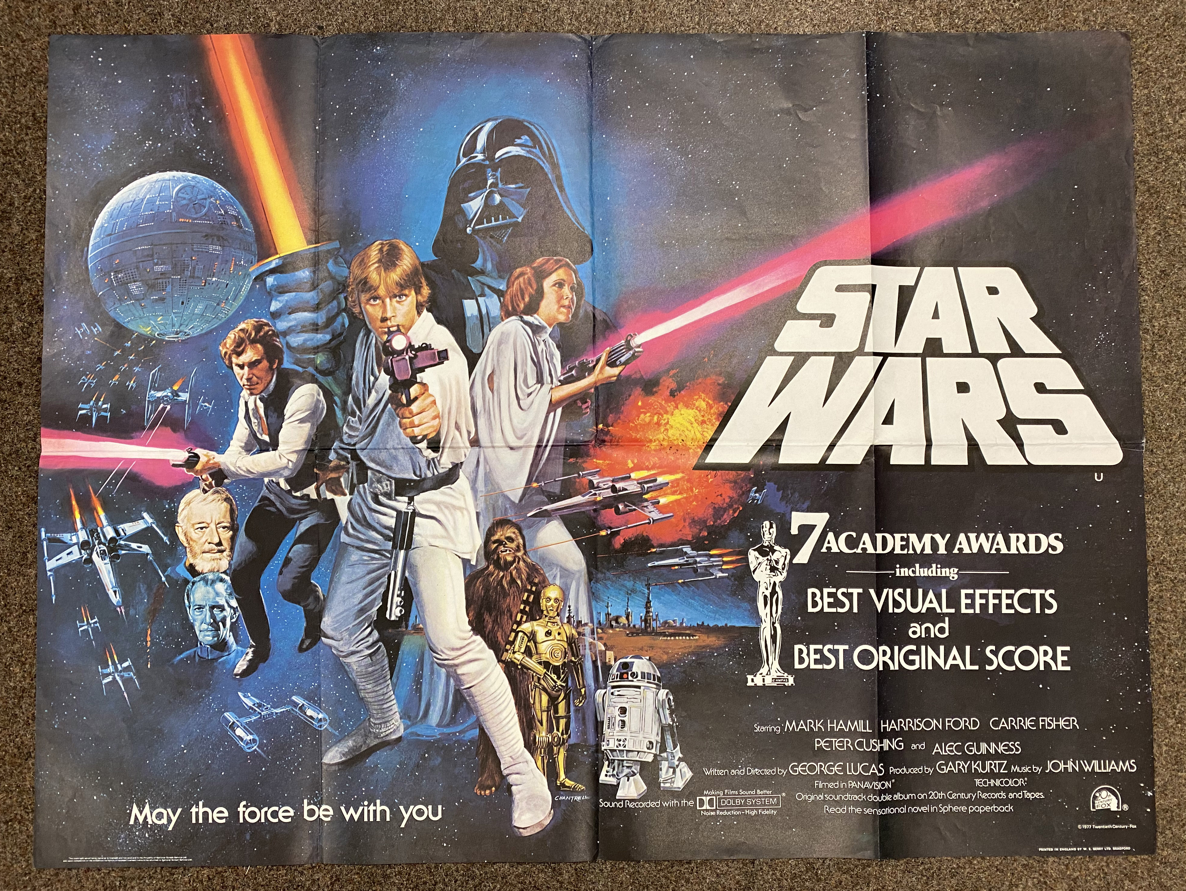 Star Wars - 7 Academy Awards -British Quad film poster, folded.