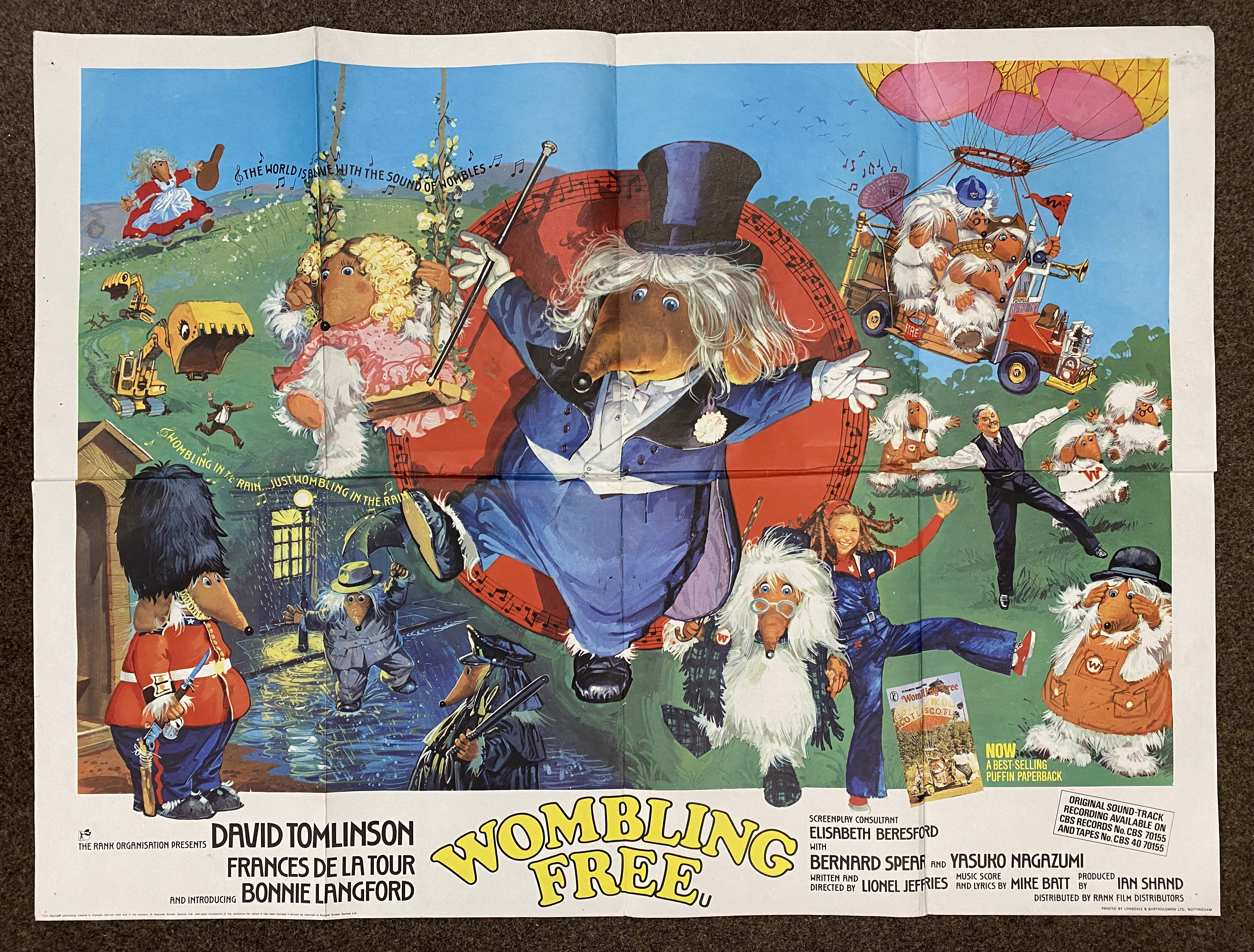 Wombling Free British Quad film poster, folded.