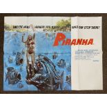 Piranha British Quad film poster, folded.