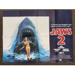 Jaws 2 British Quad film poster, folded.