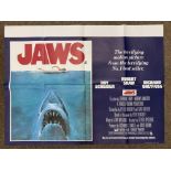 Jaws British Quad film poster, folded.