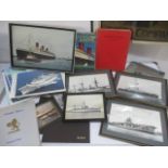 A collection of "Titanic" items, pictures and other shipping related items