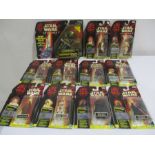 A collection of unopened Star Wars Episode 1 figures with Comm talk chips along with a reader