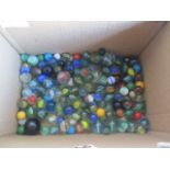 A quantity of various marbles