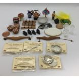 A collection of 'Warwick Miniatures' (1/12th scale) and other dolls house items including coat