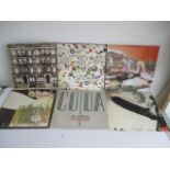 A collection of six Led Zeppelin records including Physical Graffiti, Led Zeppelin, Led Zeppelin II,