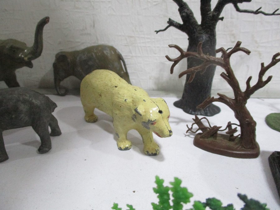 A collection of Britains lead animals including Indian elephants, rhinoceros along with Britains - Image 6 of 12