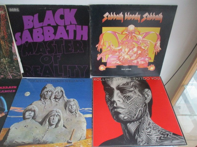 A collection of records including Rolling Stone Solid Rock and Tattoo You, Black Sabbath Master of - Image 3 of 7