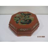 A Japanese lacquered octagonal hor d'oeuvres set