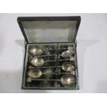 A cased set of 6 Chinese silver spoons