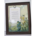 An antique golfing print "Concerning him that holeth in one"