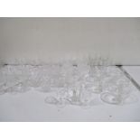A collection of various cut and other glasses