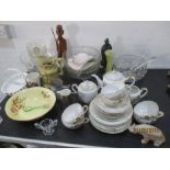 A collection of miscellaneous china, glass etc.