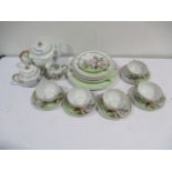 A Japanese egg shell part tea set