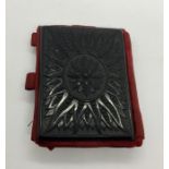 A Victorian Whitby jet needle case decorated with fern leaves