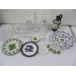 A collection of china and glassware, Dartington crystal etc