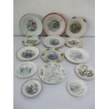 A collection of Victorian nursery and advertising plates/dishes