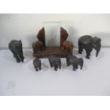 A collection of Elephant figures etc