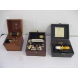 Two wooden cased medical treatment machines along with a medical thermasseur by John Bell & Croydon