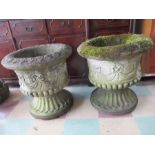 A pair of large garden planters, 62 cm diameter, 62 cm height