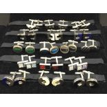 16 pairs of contemporary cuff links