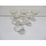 A set of six Babycham glasses