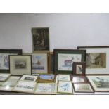 A collection of various watercolours, prints etc.
