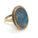 A 9ct gold large opal doublet.