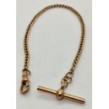 A 9ct rose gold bracelet with T bar, weight 3.8g