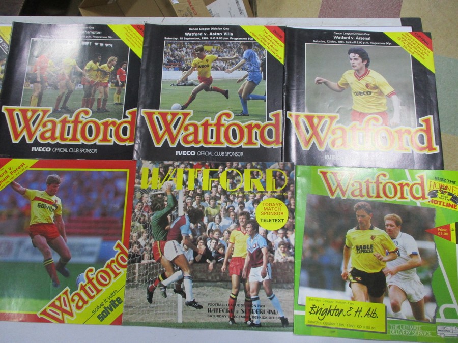 A collection of 1980's Watford Football Club match day programmes - Image 5 of 8