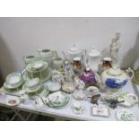 A collection of miscellaneous china including a Blanc de Chine figure, part tea set, Beswick
