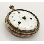 An 18th century pocket watch with fusee movement and bell.Marked 379 and has three double fleur de