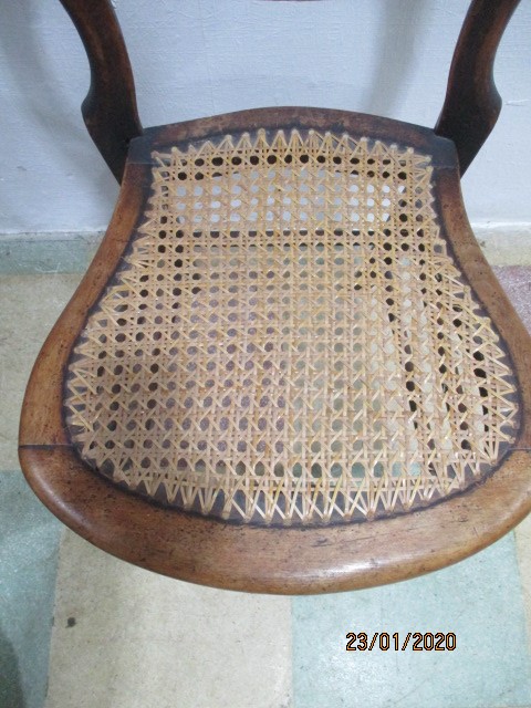 Two chairs along with a small drop leaf coffee table and a vintage pouffe - Image 3 of 14