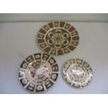 Three Royal Crown Derby Imari pattern plates