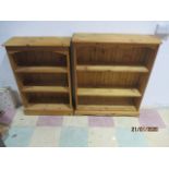 Two pine freestanding bookcases