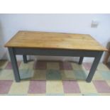 A pine part painted dining table