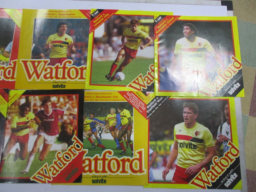 A collection of 1980's Watford Football Club match day programmes - Image 3 of 8
