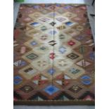A Peruvian rug with geometric pattern