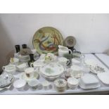 A collection of various china including Crown Derby, Homemaker,Poole etc.