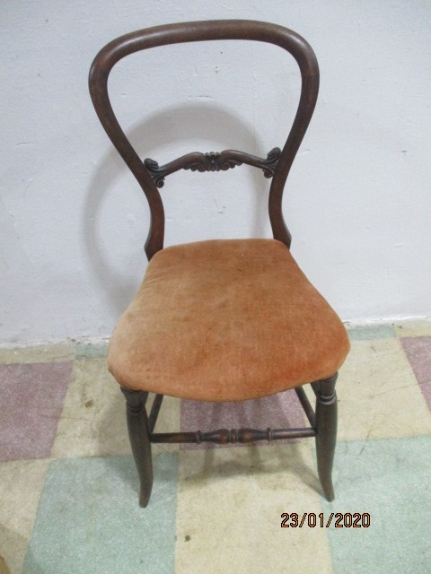 Two chairs along with a small drop leaf coffee table and a vintage pouffe - Image 5 of 14
