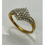 A 9ct gold diamond cluster ring