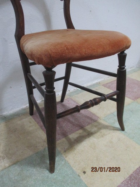 Two chairs along with a small drop leaf coffee table and a vintage pouffe - Image 7 of 14