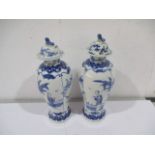 A pair of blue and white Chinese vases