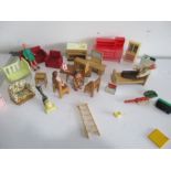 A collection of dolls house furniture etc.