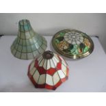 Three Tiffany style lamp shades