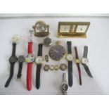 A collection of watches, pocket watches and clocks including replica Jacob & Co, Seiko, Sekonda,