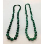 Two vintage Malachite necklaces